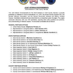 Historical Collaboration: Four Veteran Organizations Unite for Joint Endorsements in Nevada! 2024