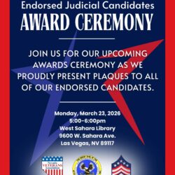 “Public Invited to Attend the Joint Veterans Judicial Endorsement Award Ceremony”