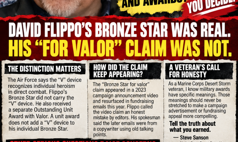 DAVID FLIPPO UNDER SCRUTINY: QUESTIONS ABOUT MILITARY HONORS, MONEY, RESIDENCY AND TRANSPARENCY