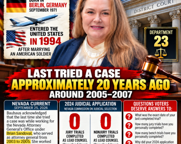 MARTINA BAUHAUS WANTS TO BE A DISTRICT COURT JUDGE — BUT HAS SHE TRIED A CASE IN NEARLY 20 YEARS?