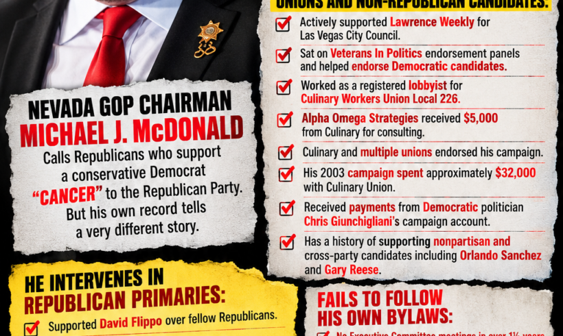 MICHAEL McDONALD’S NVGOP CHAIRMANSHIP: THE DOUBLE STANDARD BIPARTISANSHIP FOR HIM, “CANCER” FOR EVERYONE ELSE?